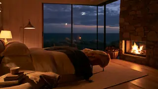 Sleep Music with Ocean Waves and Fireplace: Embertide sleep artwork